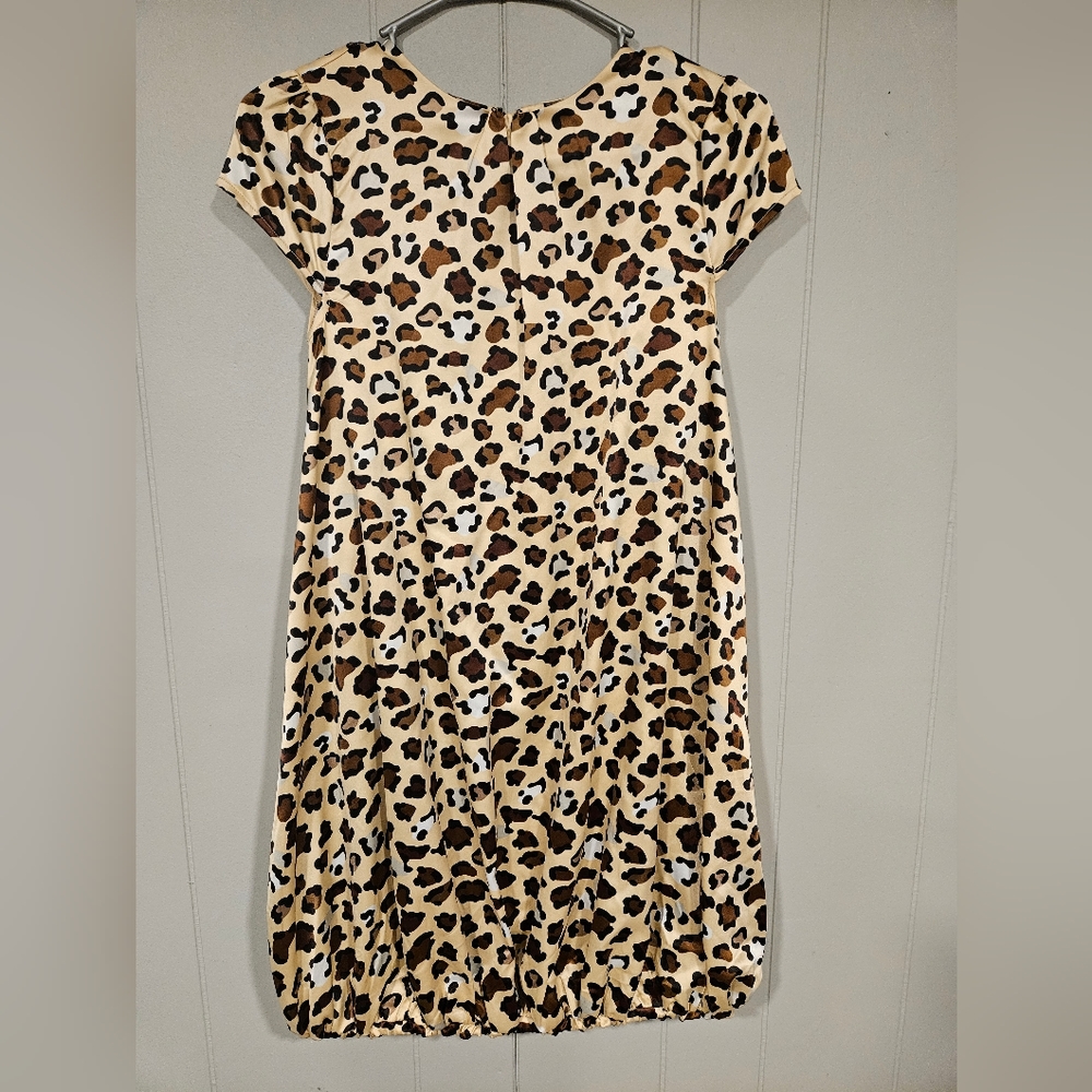 Essentials By A B S Girl's Leopard Print Dress 16 Zip Back Elastic Hem